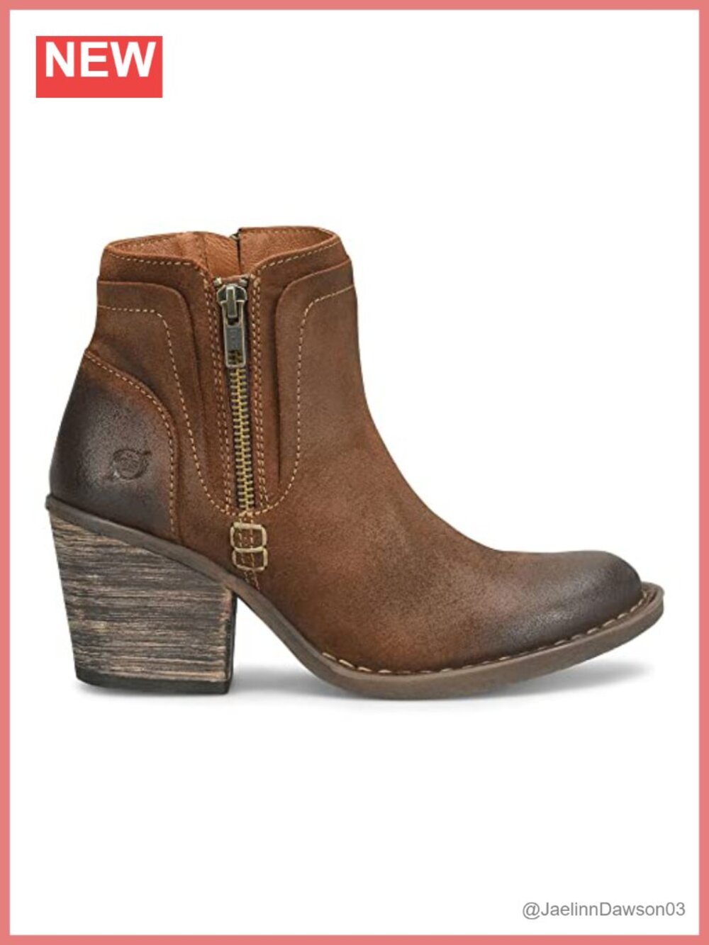 Suede Leather Ankle Bootie Low Heel Zip Buckle Casual Comfort